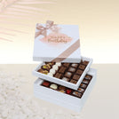 "Happy birthday" stain taupe designed 2-layer chocolate hard box