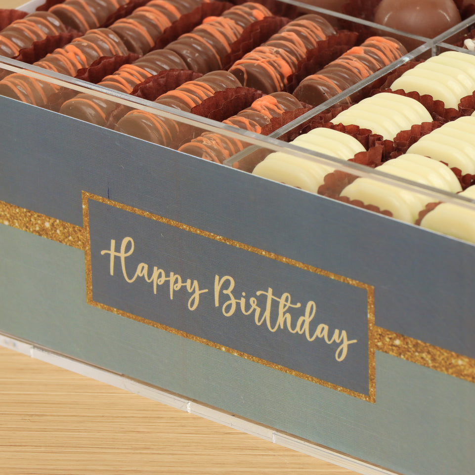 Happy Birthday premium chocolate small  double acrylic tray