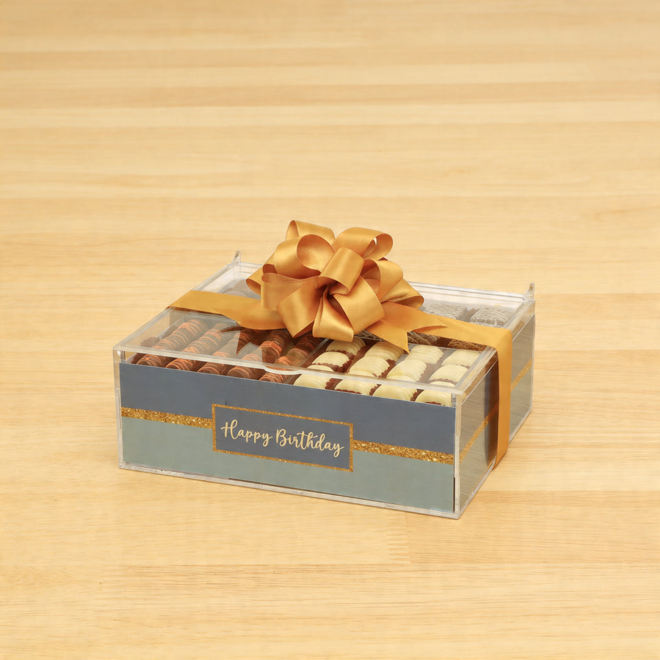 Happy Birthday premium chocolate small  double acrylic tray