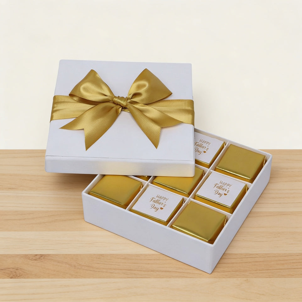 Happy father's day classic gold designed chocolate 9P hard box