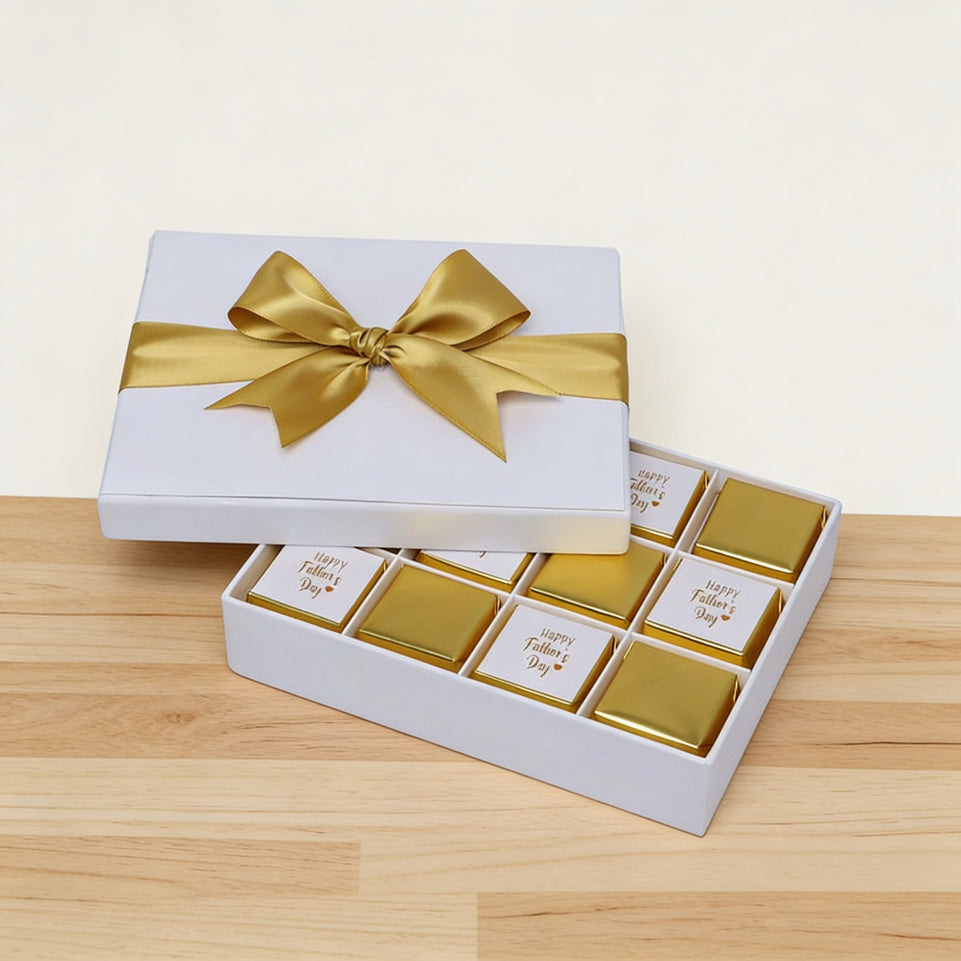 Happy father's day classic gold designed chocolate 12P hard box