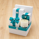 Filegree & pearl decorated chocolate & sweet medium hamper