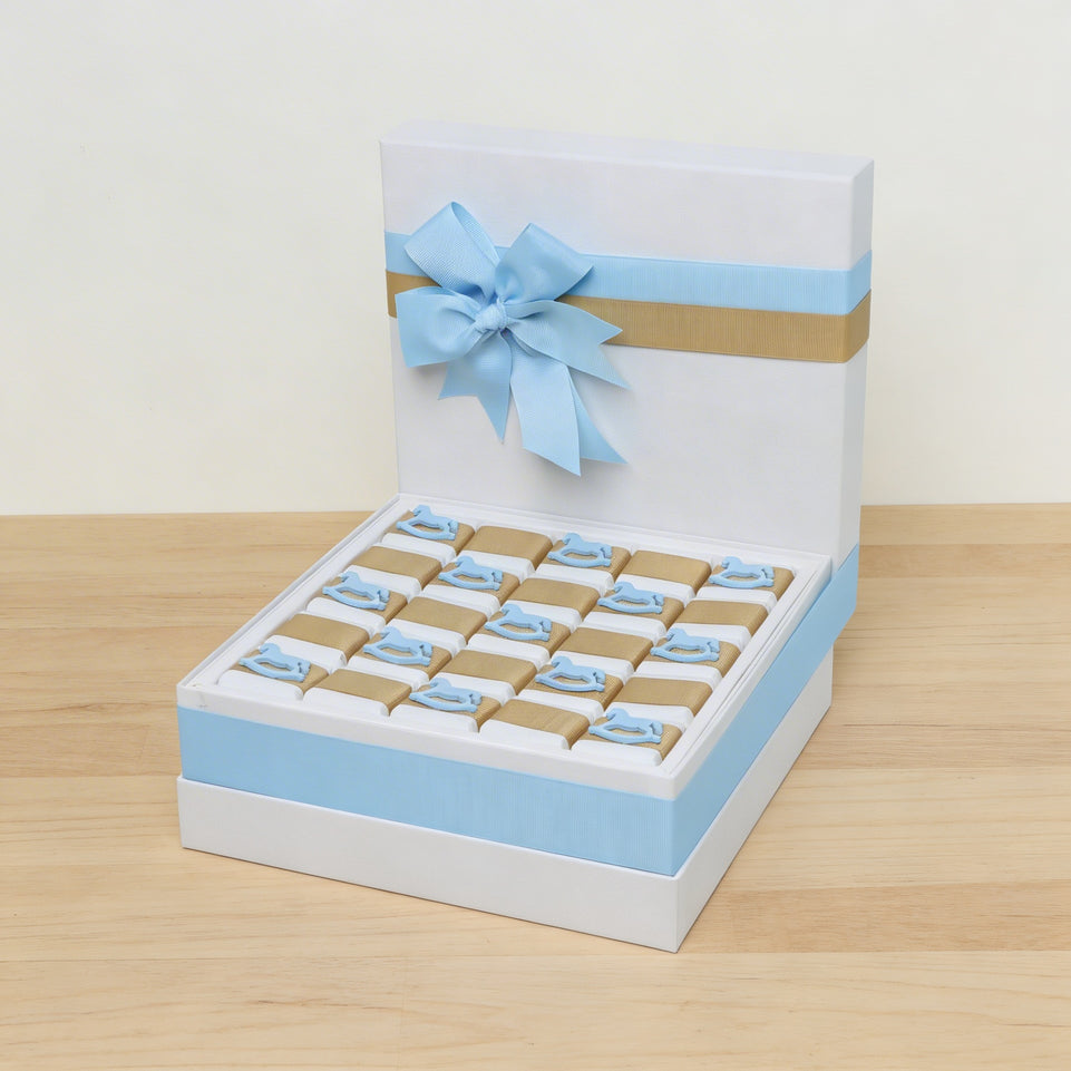 Baby boy rocking horse decorated chocolate large hamper