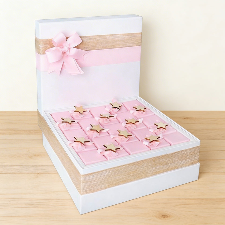 Baby girl acrylic star decorated chocolate large hamper