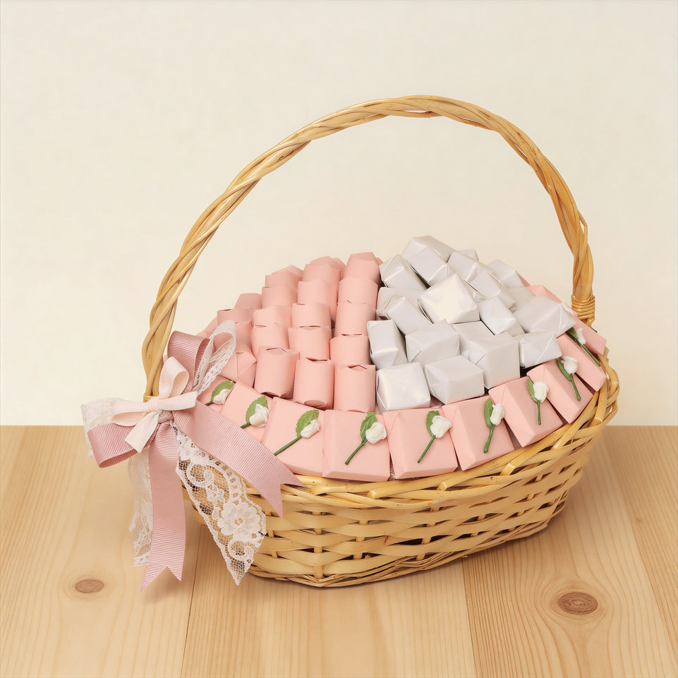 Baby girl flower decorated chocolate medium basket