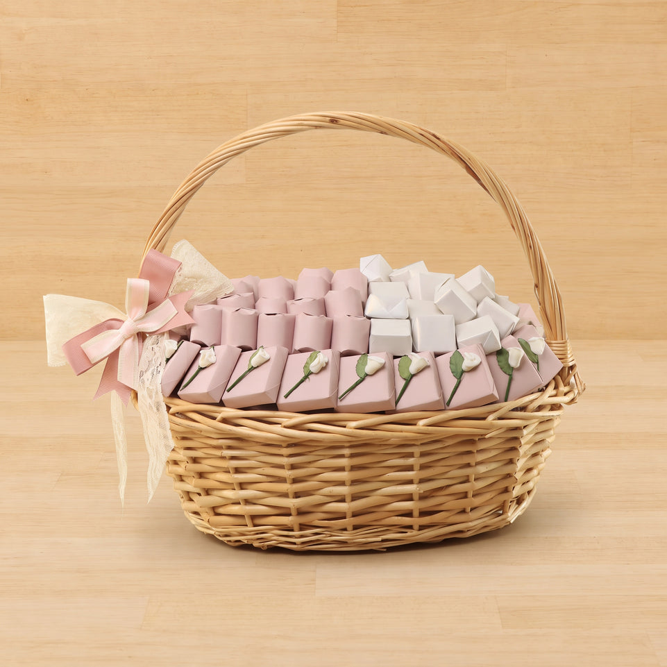 Baby girl flower decorated chocolate medium basket