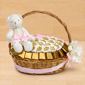 Teddy bear crown baby girl chocolate ...