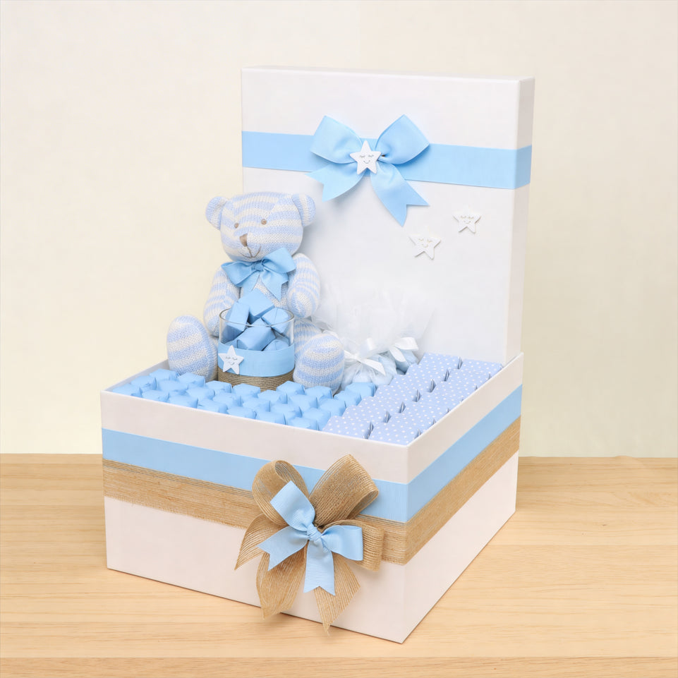 Baby boy teddy decorated chocolate extra large hamper