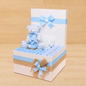 Baby boy teddy decorated chocolate ex...