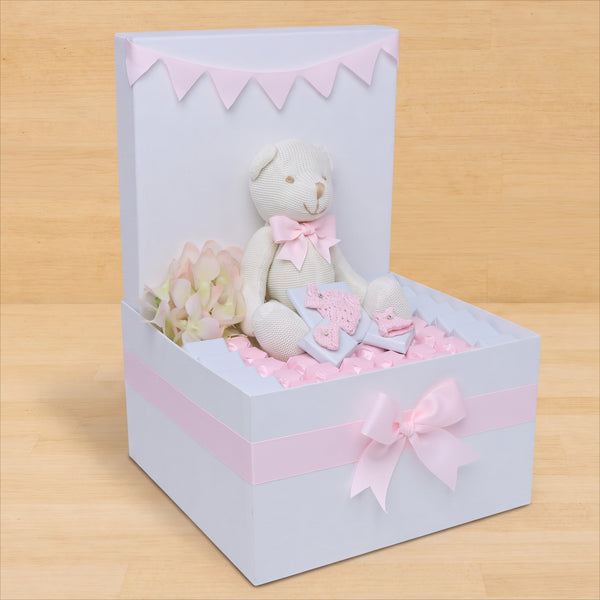 Baby girl teddy decorated chocolate extra large hamper