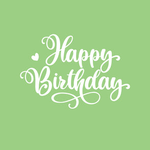 Happy birthday apple green solid gree...