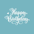 Happy birthday apple green solid light blue greeting card