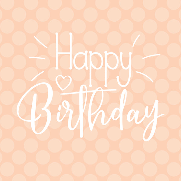 Happy birthday peach polka dots greeting card
