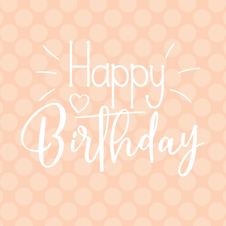 Happy birthday peach polka dots greeting card