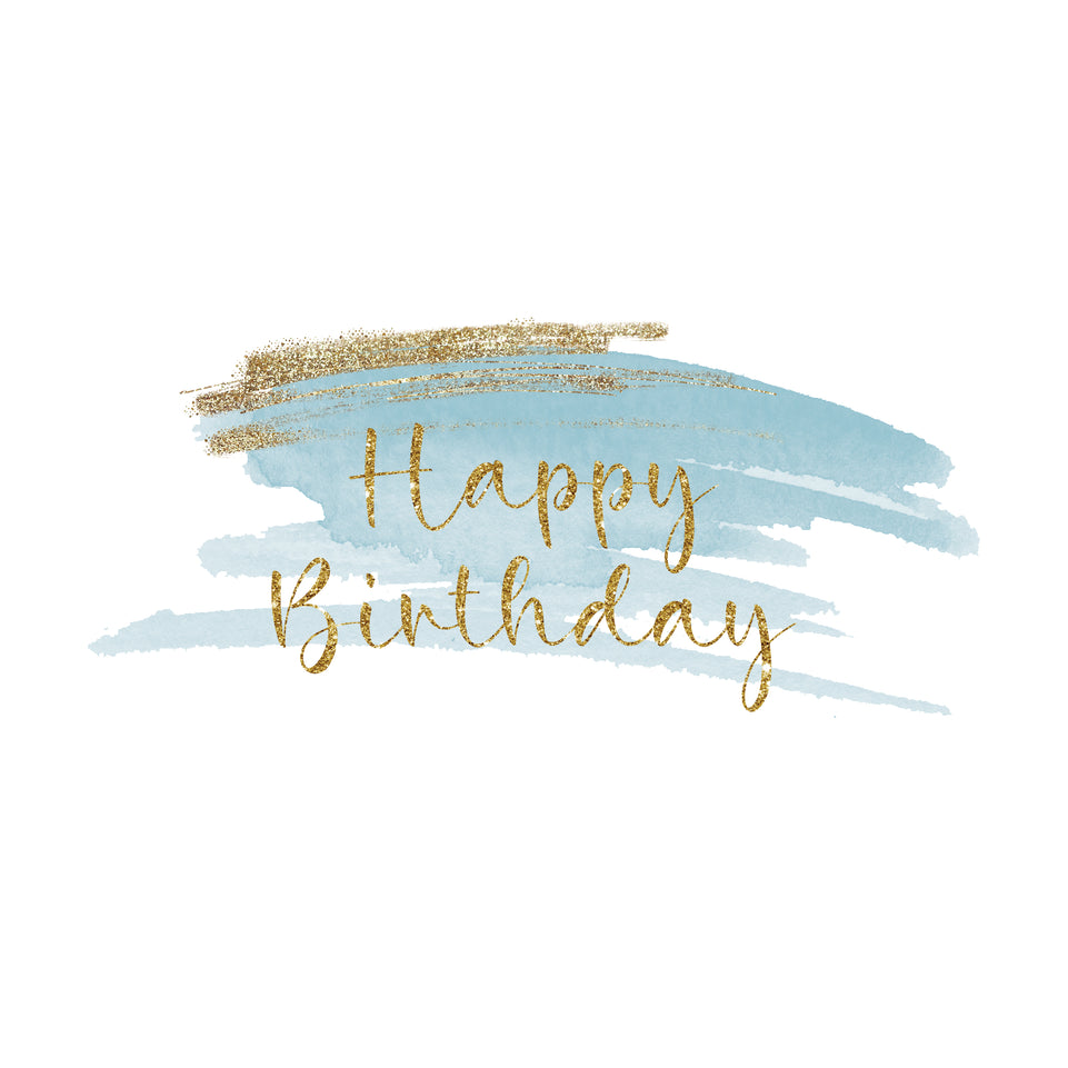 Happy birthday stain glitter greeting card