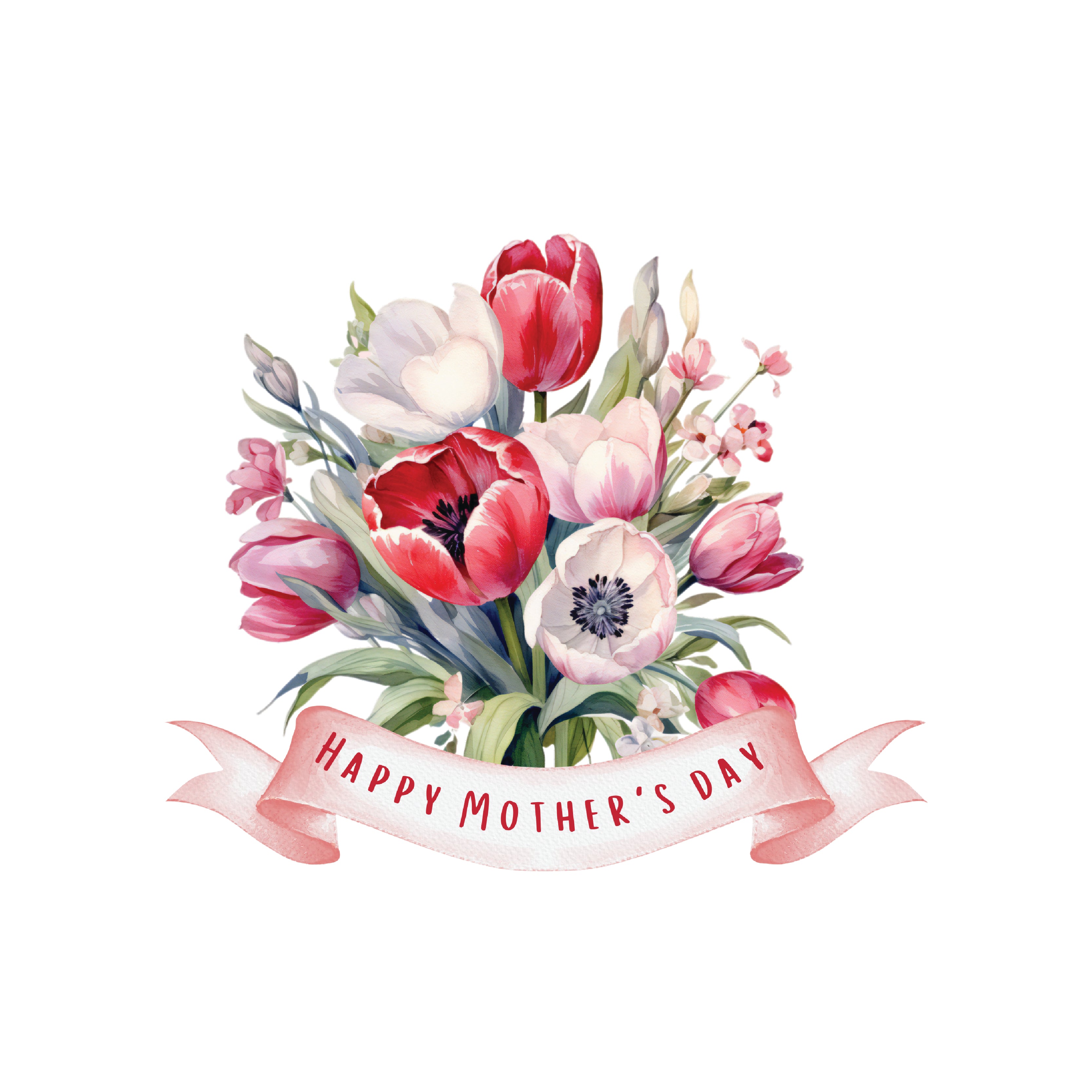 Happy mother's day flower bouquet banner greeting card