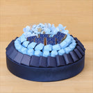 Happy new year designed with premium chocolate round leather tray