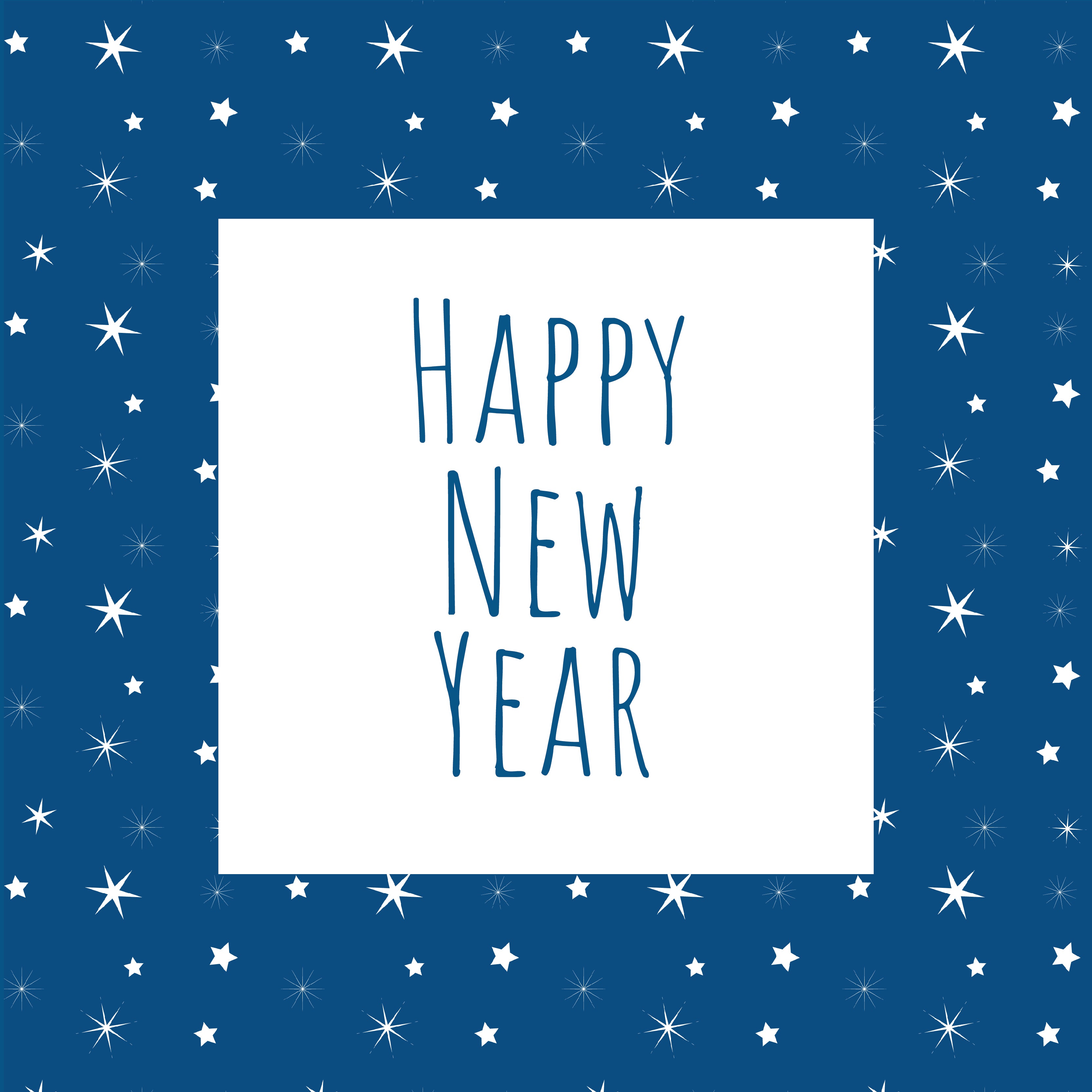 Happy new year stars greeting card