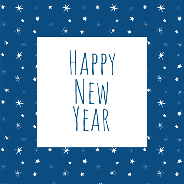 Happy new year stars greeting card
