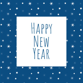 Happy new year stars greeting card