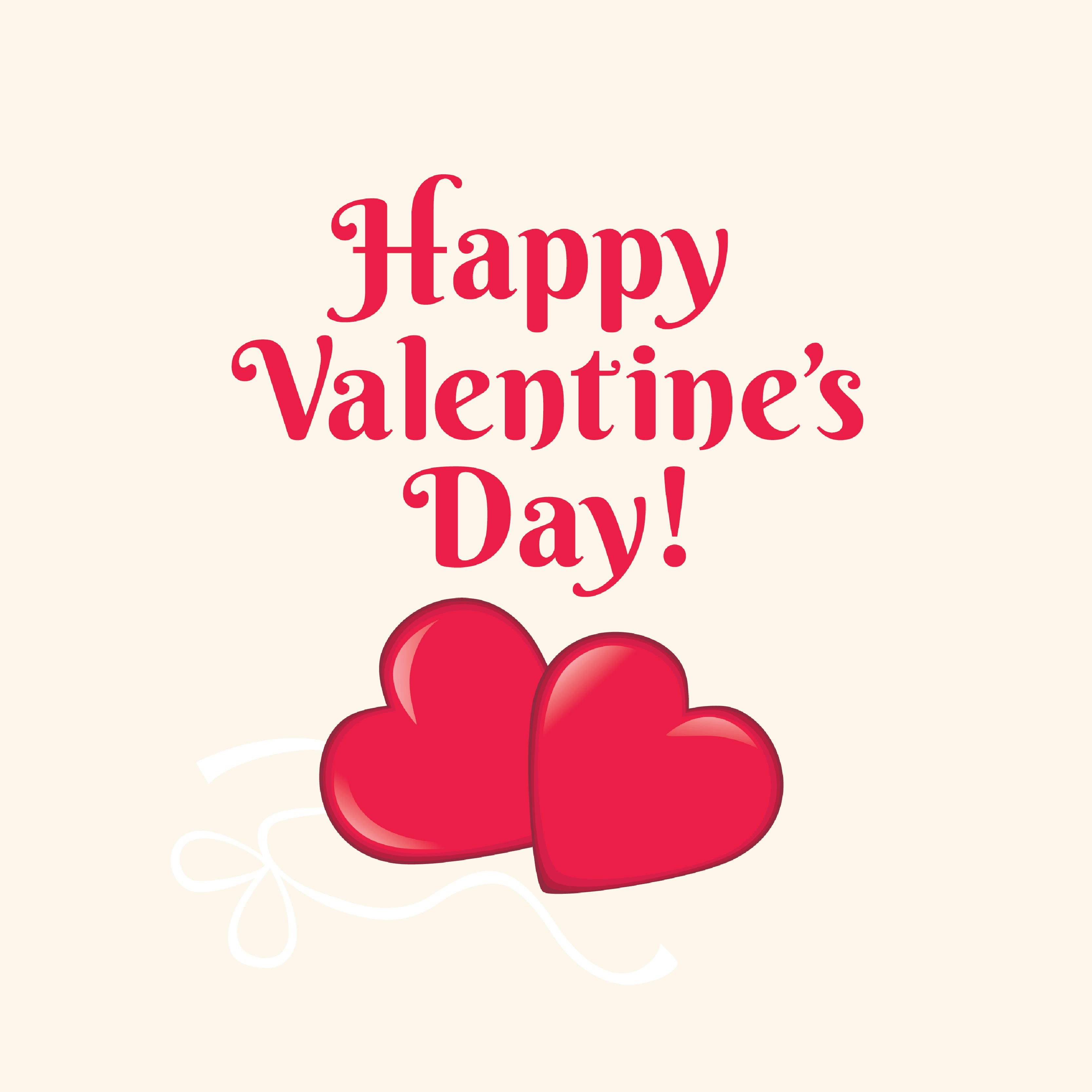 Happy valentine's day two hearts greeting card