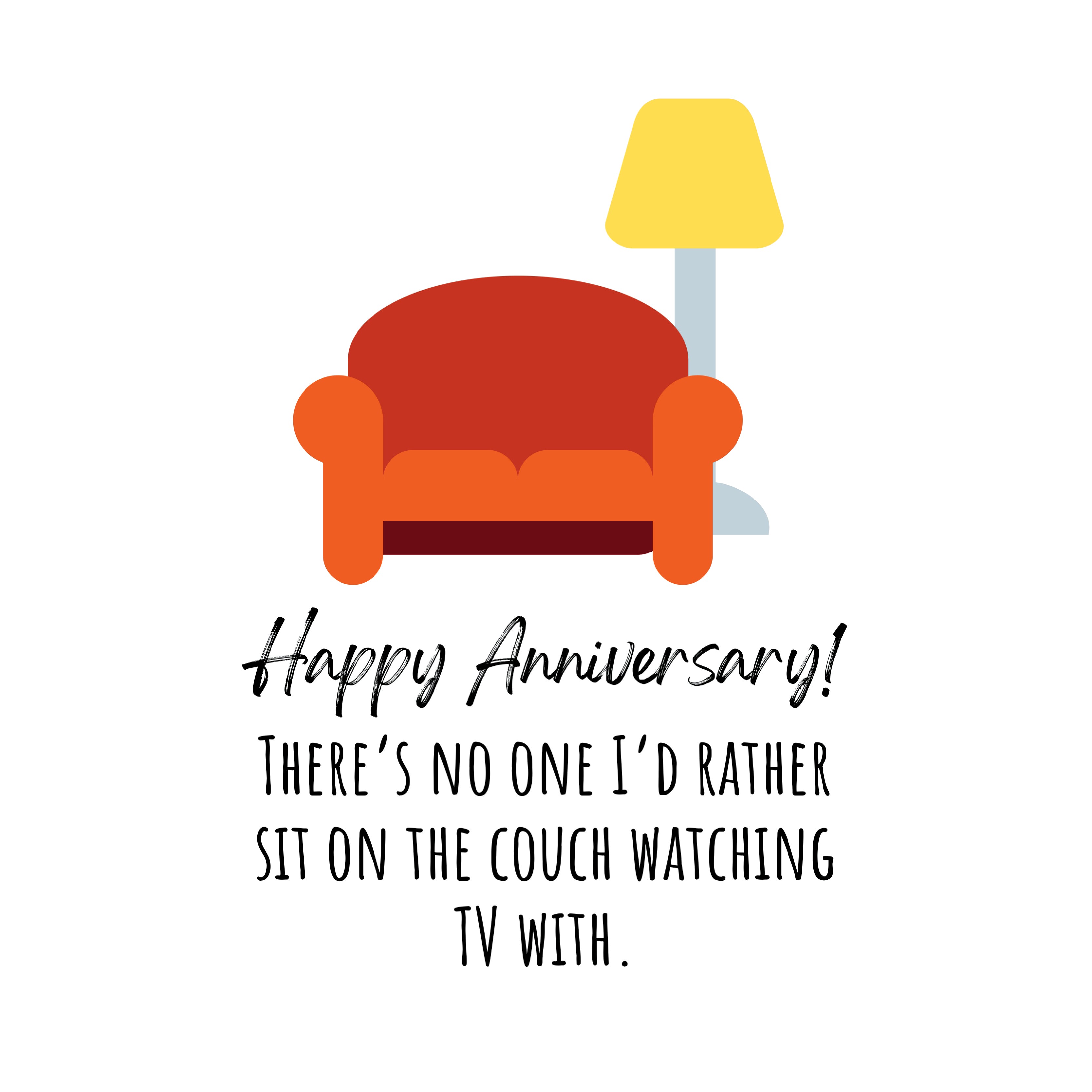Happy anniversary couch greeting card