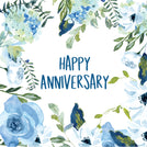 Happy anniversary floral vintage greeting card