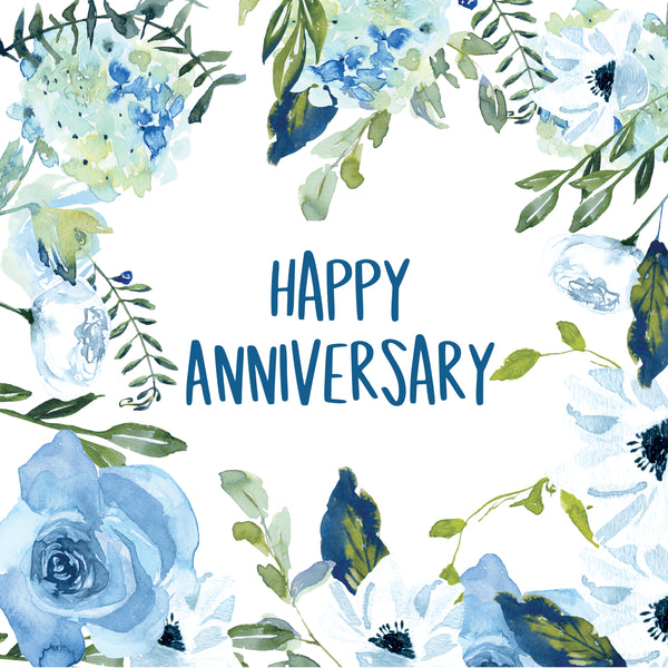 Happy anniversary floral vintage greeting card