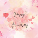 Happy anniversary heart balloons greeting card