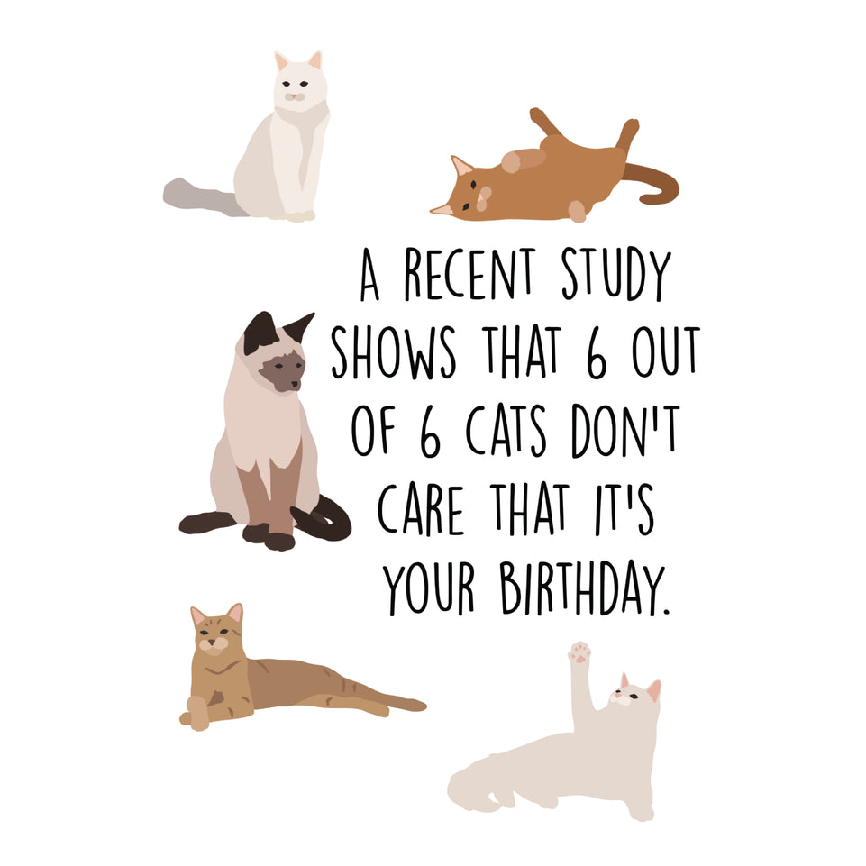 Happy birthday 6 out of 6 cats greeting card