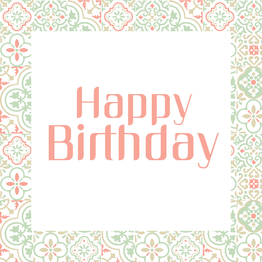 Happy birthday moroccan greeting card