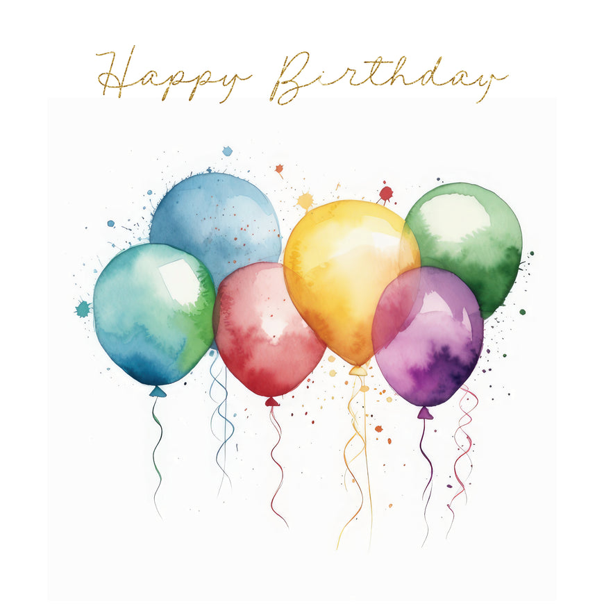 Happy birthday balloons greeting card