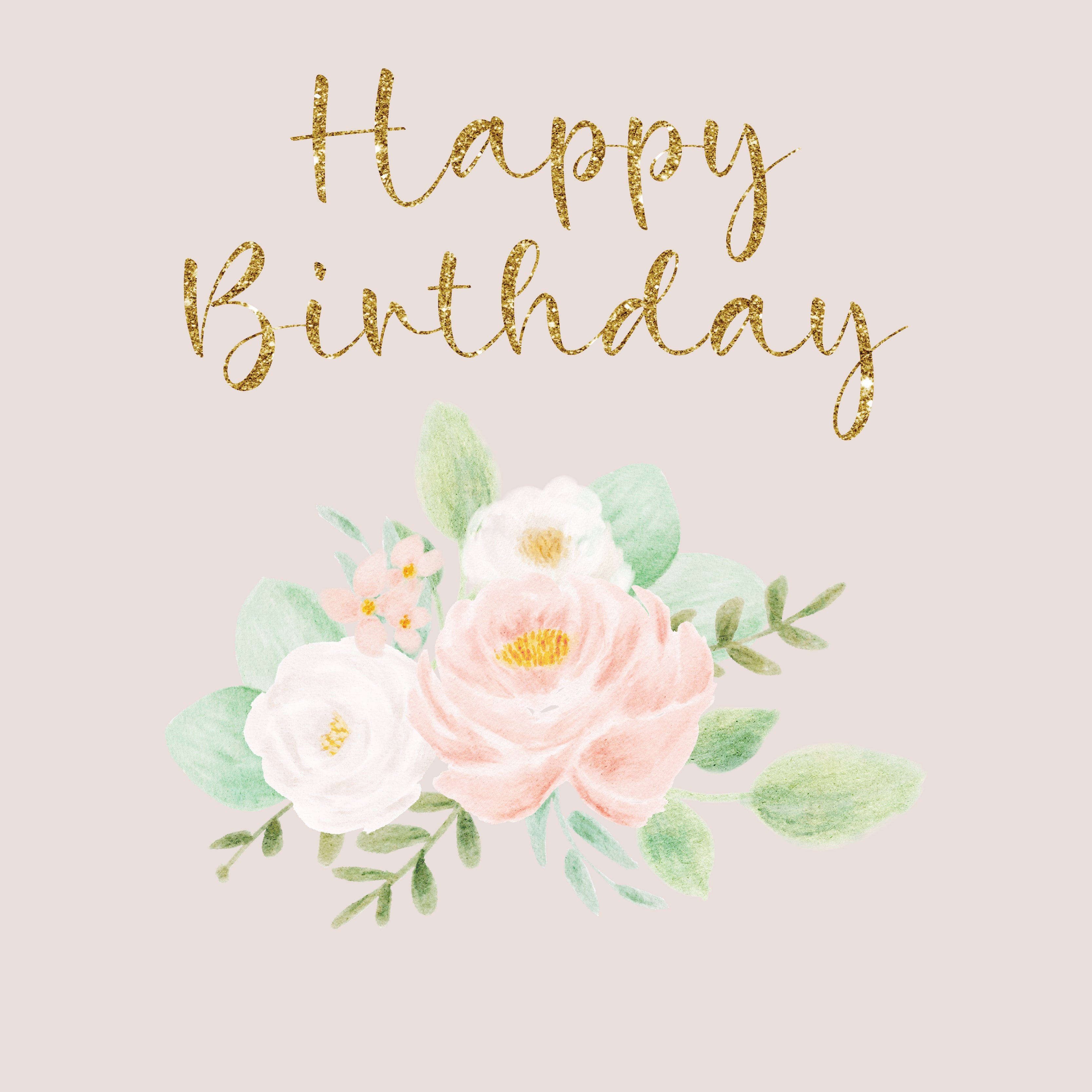 Happy birthday floral greeting card