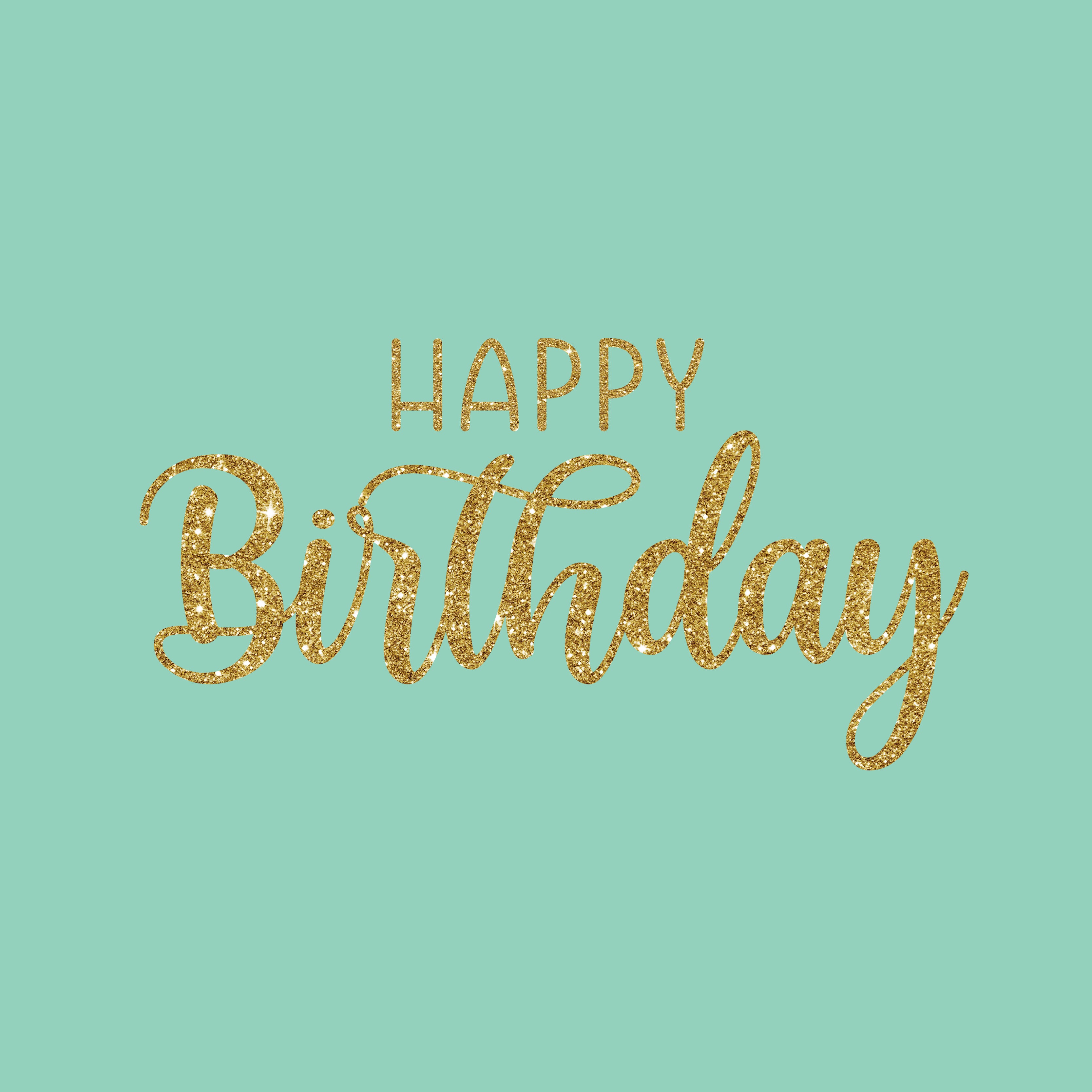 Happy birthday glitter solid color greeting card