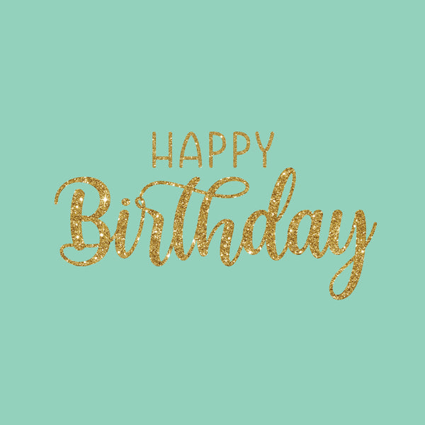 Happy birthday glitter solid color greeting card