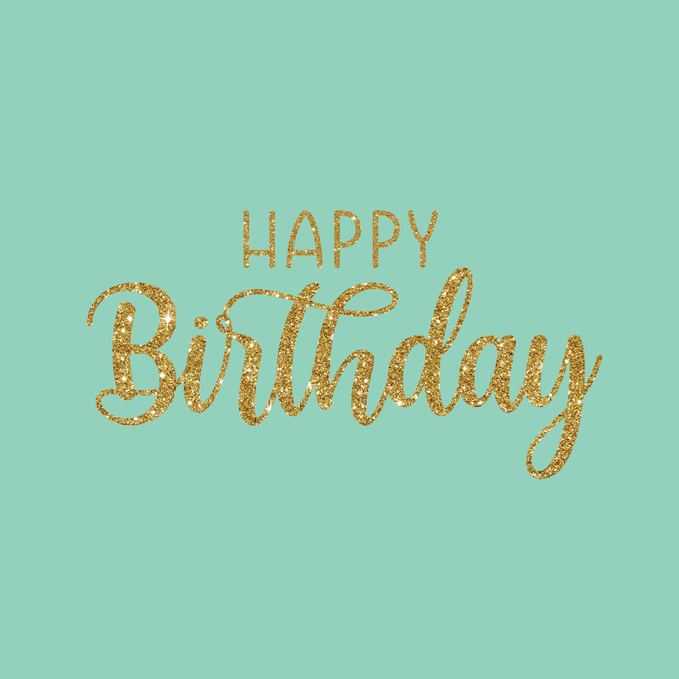 Happy birthday glitter solid color greeting card