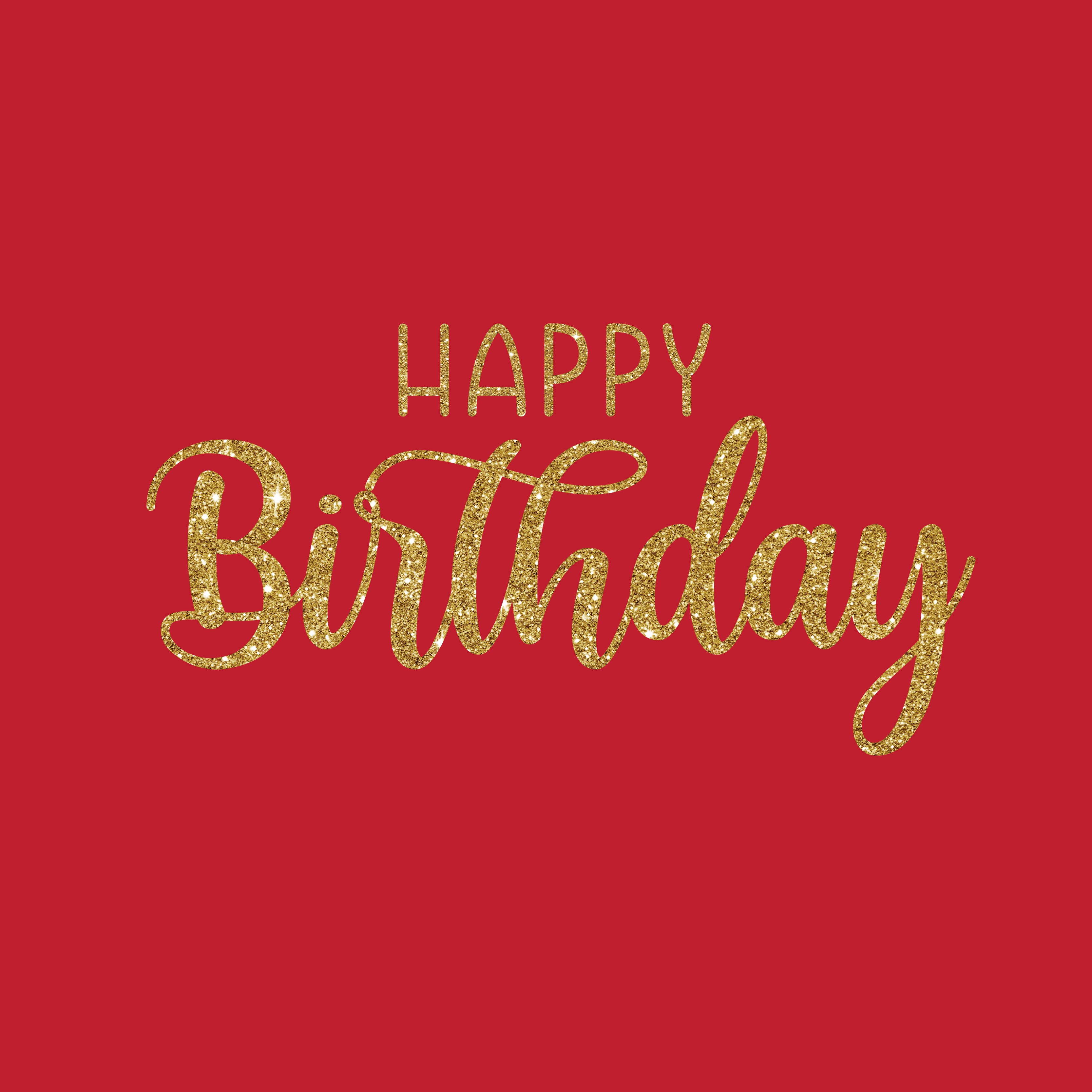 Happy birthday glitter solid color greeting card