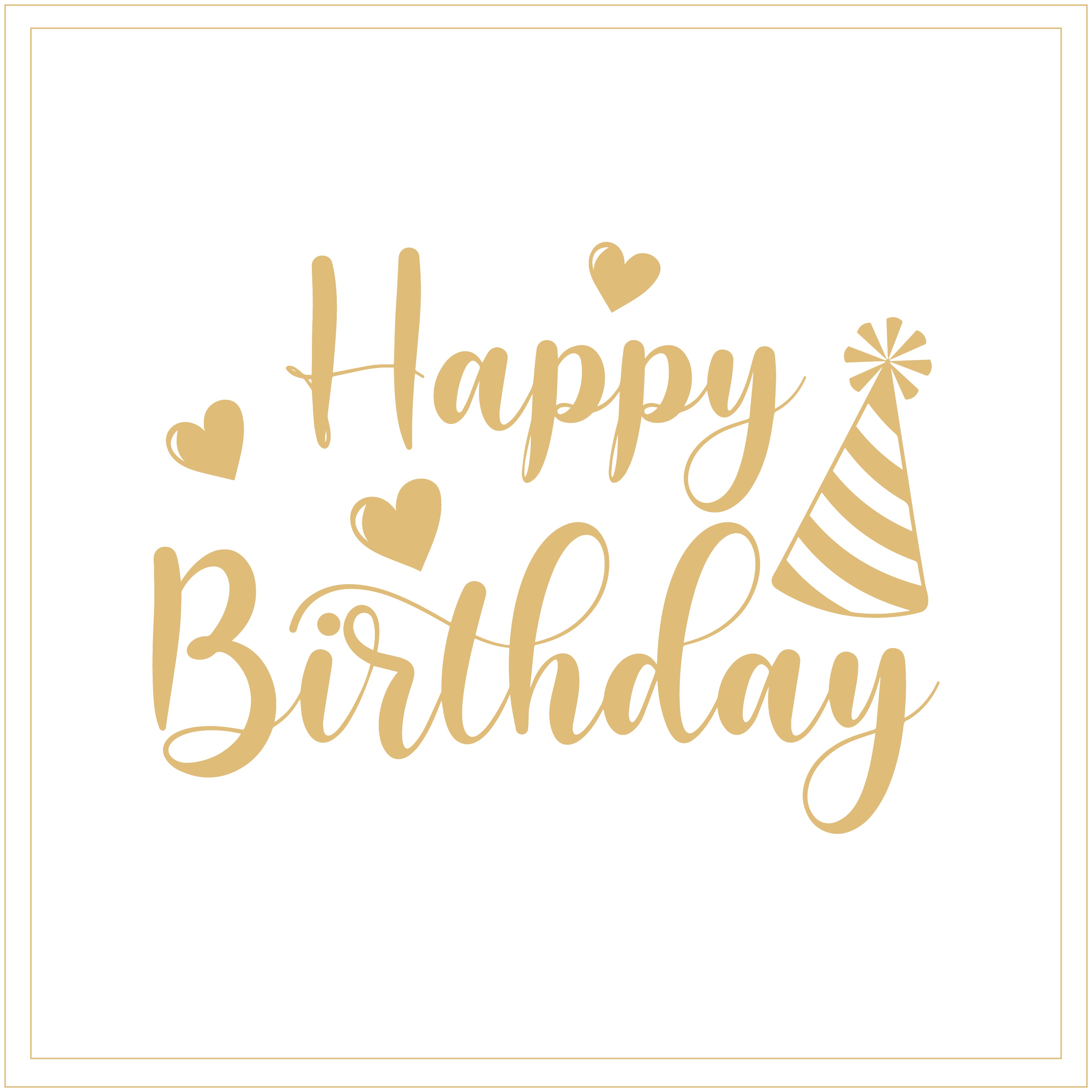 Happy birthday party hat greeting card