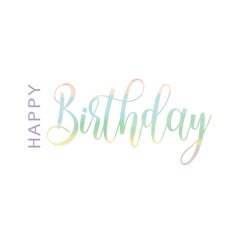 Happy birthday rainbow greeting card