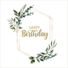 Happy birthday rustic greenery frame greeting card