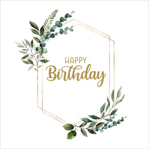 Happy birthday rustic greenery frame ...