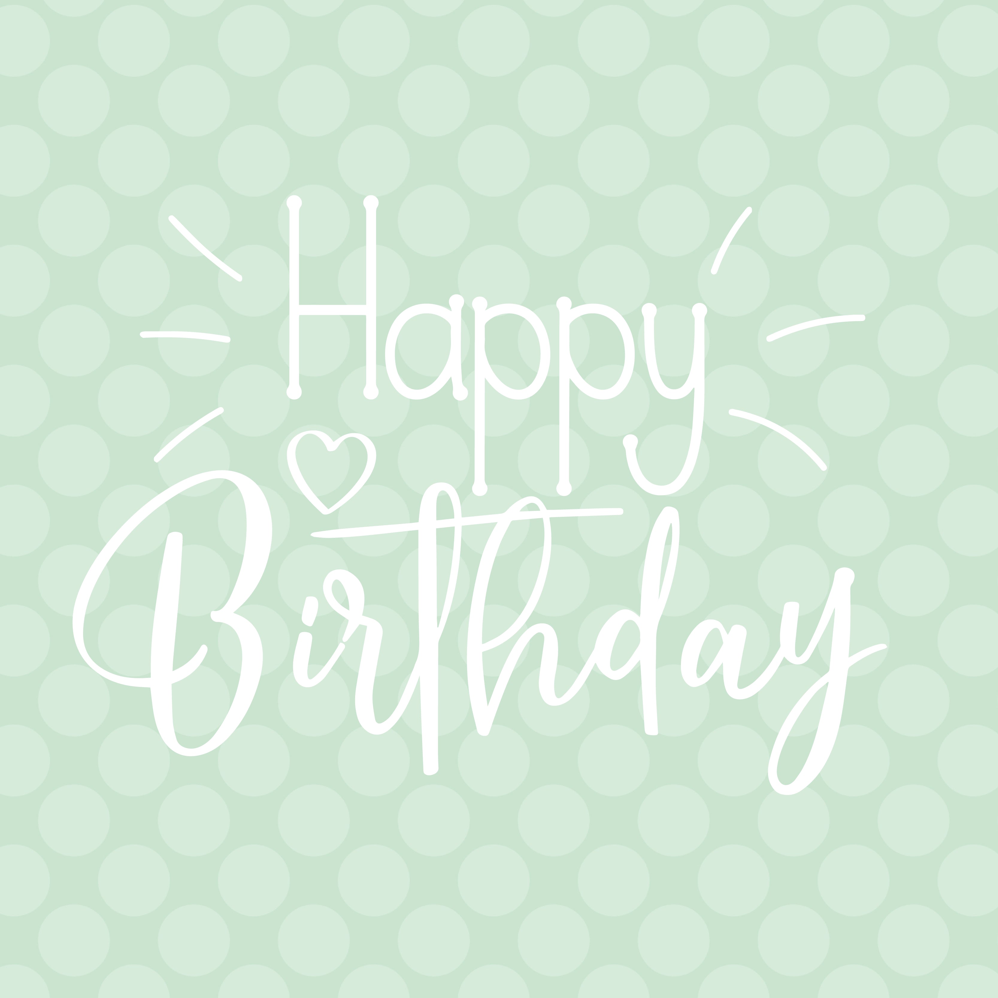 Happy birthday soft polka dots greeting card