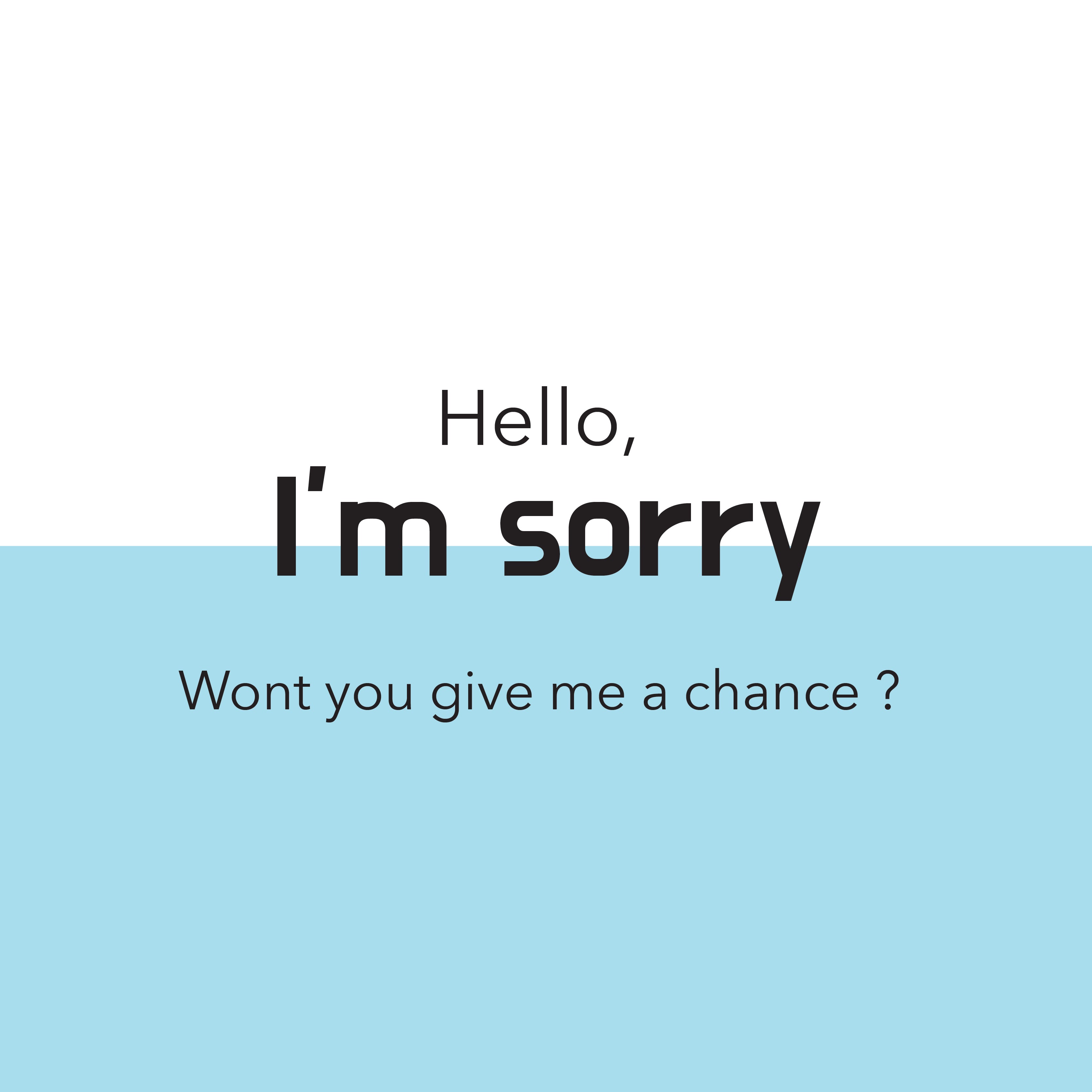 Hello i'm sorry wont you give me a chance greeting card