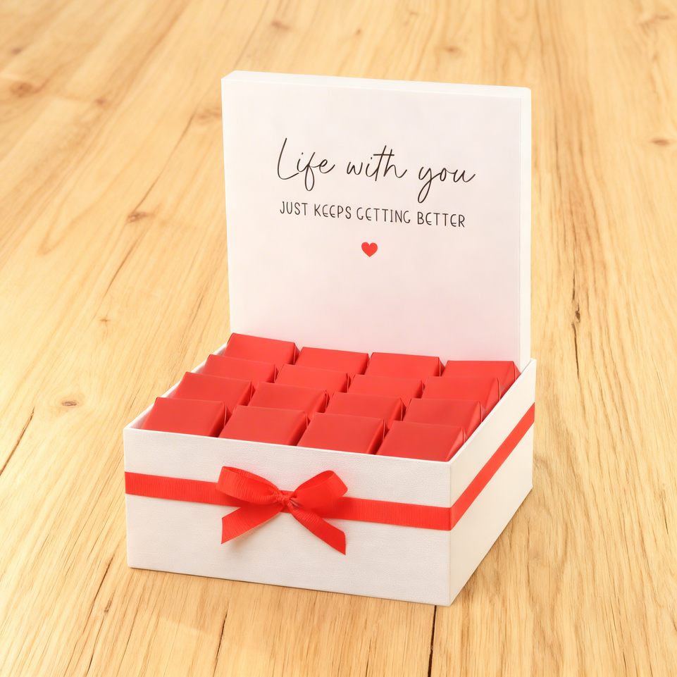 Love message "life with you" designed premium chocolate medium hamper