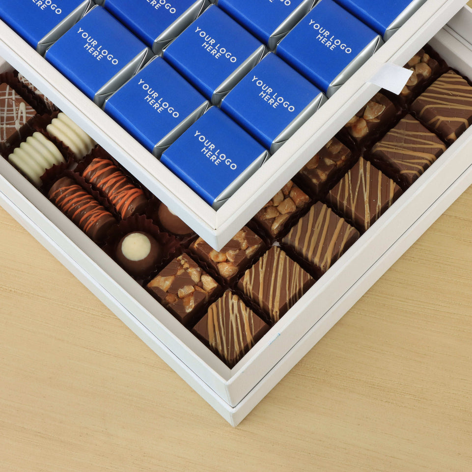 Corporate customized premium chocolate 2-layer hard box