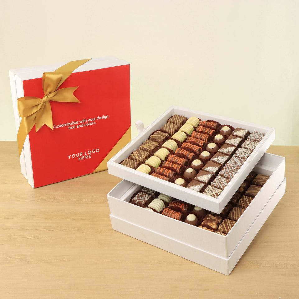 Corporate customized premium chocolate 2-layer hard box