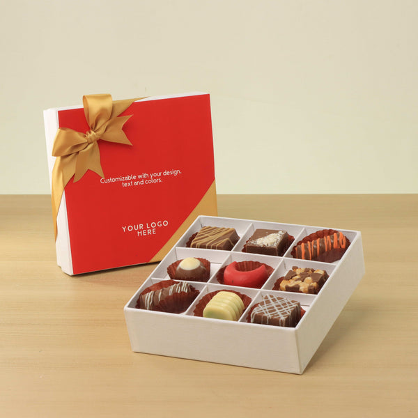 Set of 5 corporate customized premium chocolate 9P hard box