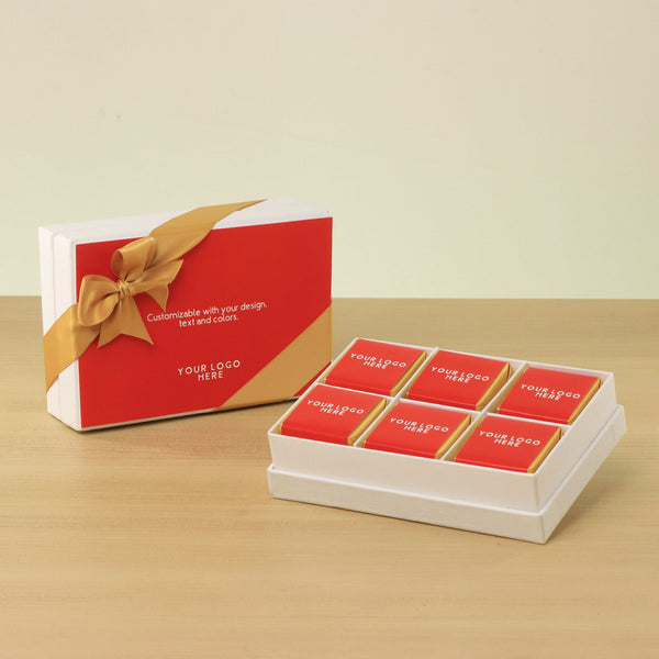 Set of 8.Corporate customized premium chocolate 6P hard box