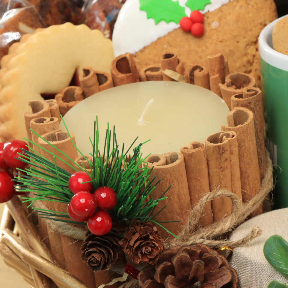 Season's greeting designed premium chocolate & sweets large basket