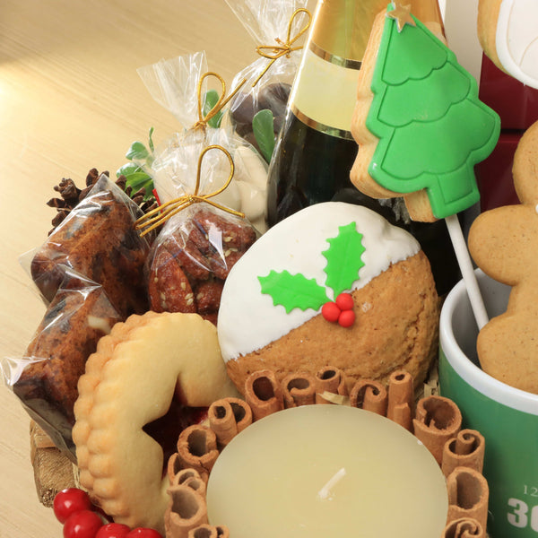 Season's greeting designed premium chocolate & sweets large basket